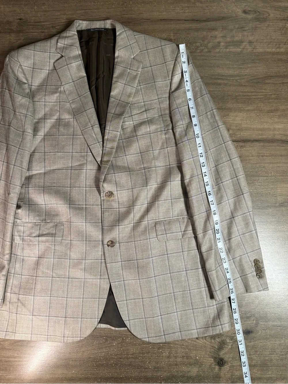 Saks Fifth Ave Loro Piana Sport Coat 42L Wool Silk Linen Windowpane Blazer Italy